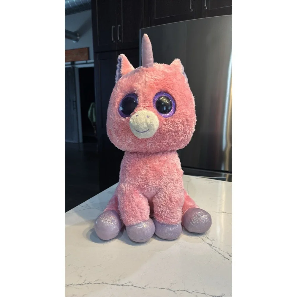 Ty Beanie Boos MAGIC Pink Unicorn Plush Toy Glitter Eyes